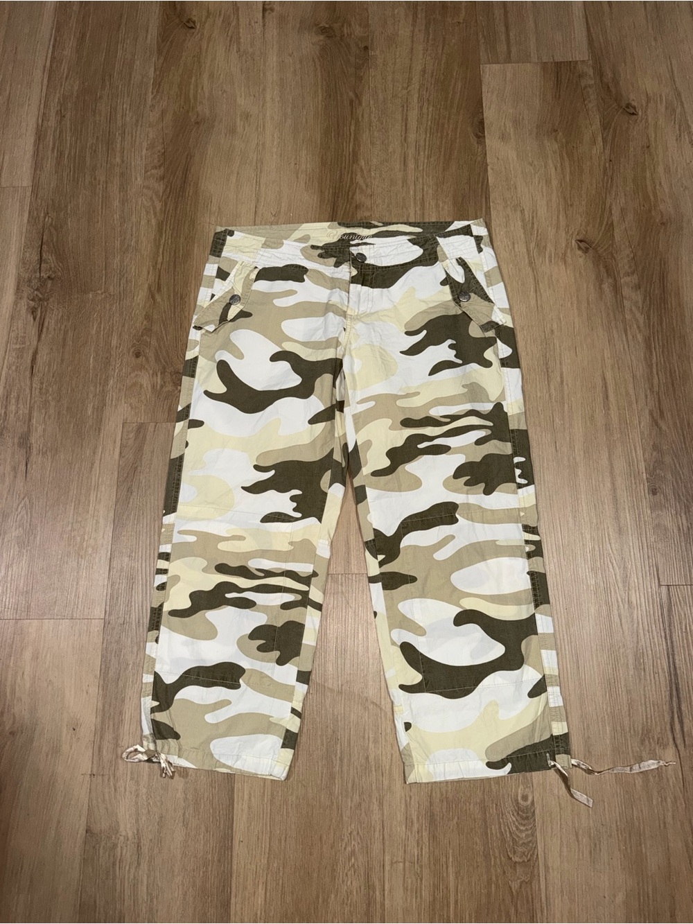 Younique Women's Camouflage Capri Pants - Olive, Khaki, White